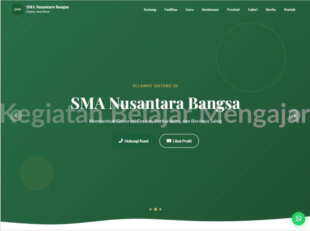 Template website sekolah Green Forest — cocok untuk Madrasah